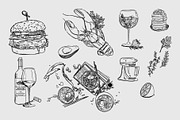 Food Market Vector Line Drawings, a Food Illustration by Esther van Helmont (Thumbnail 4 of 4)