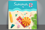 5 summer beach vector backgrounds, a Graphic by LineTale (Thumbnail 4 of 5)