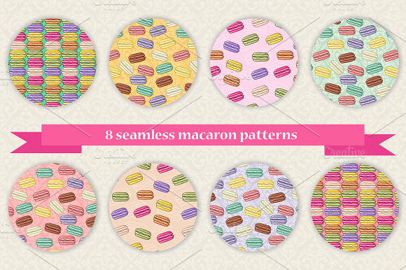 Set Of Seamless French Macarons