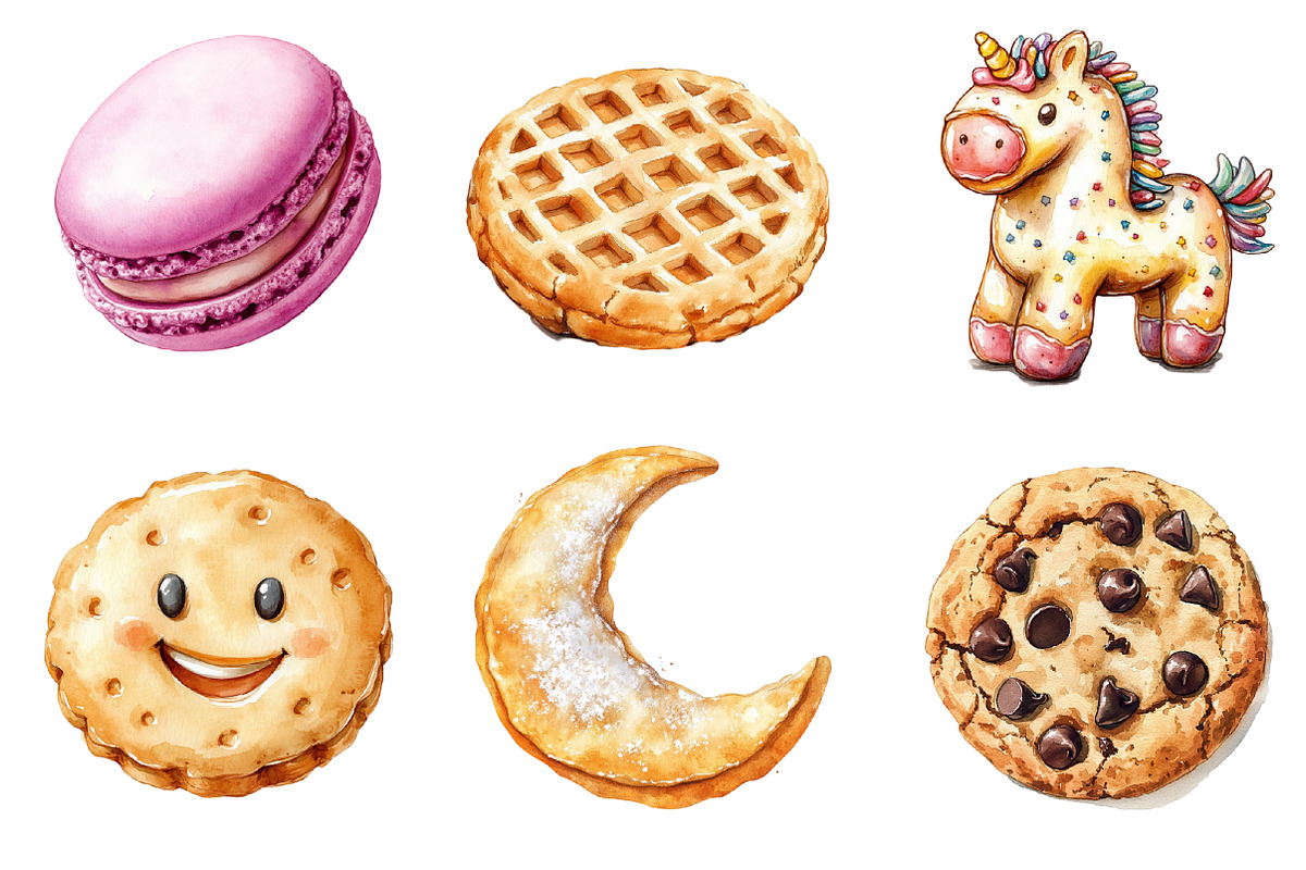 Cookie Watercolor Clipart PNG, an Illustration by SinaCreation (Photo 3 of 5)