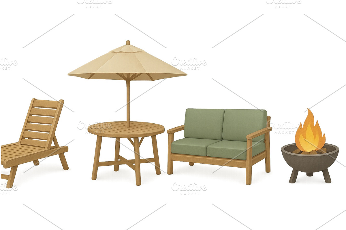 Outdoor furniture set for a relaxing, an Illustration by ZinetroN