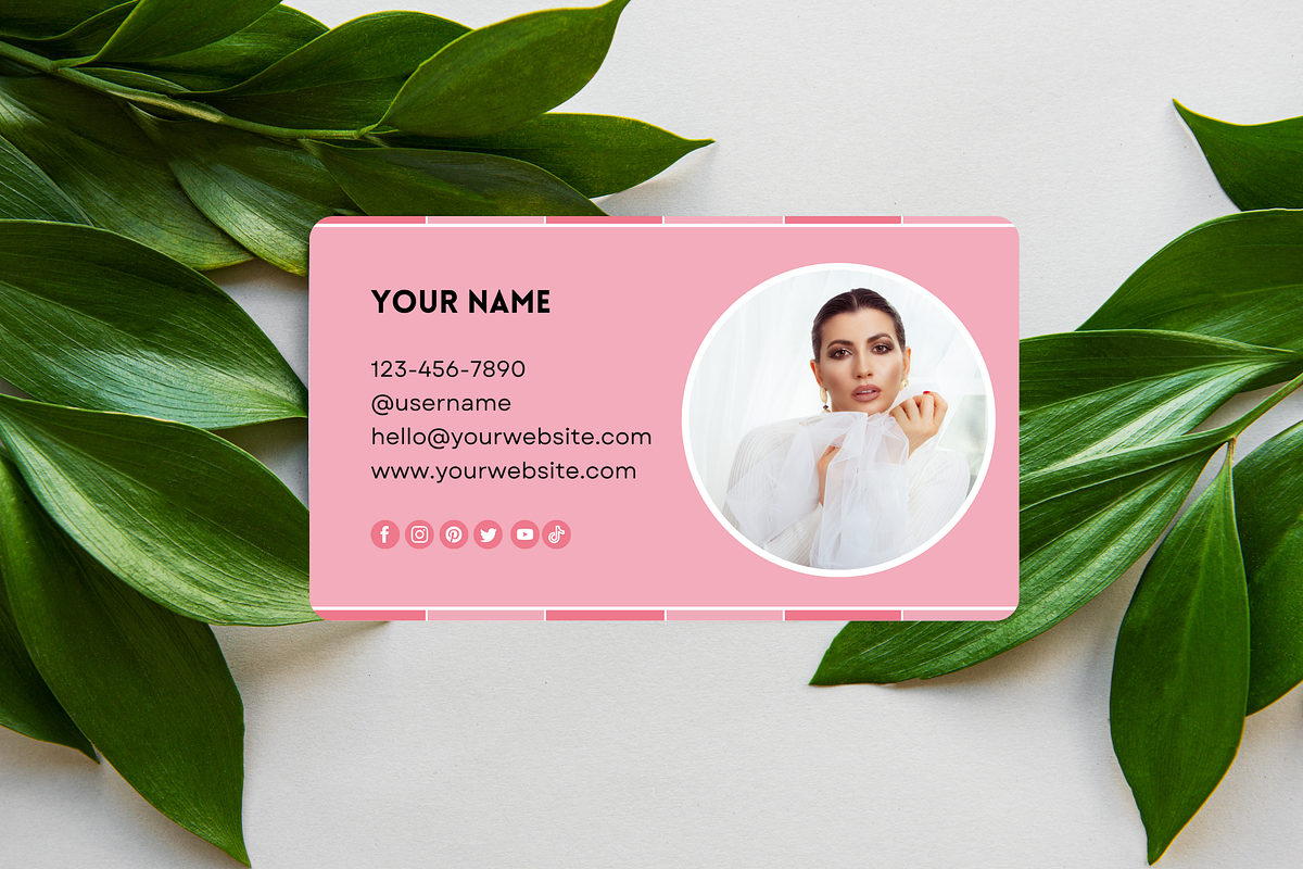 Pink Business Card Template, a Business Card Template by SunshineStudioBoutique (Photo 7 of 9)
