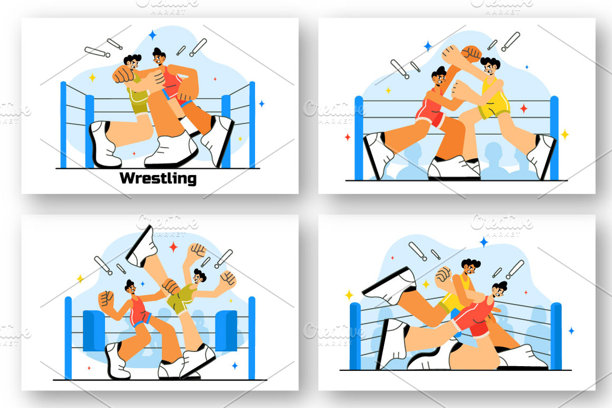 10 Wrestling Sport Illustration, a Sport Illustration by denayunebgt (Photo 2 of 4)