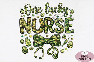 One Lucky Nurse Camo PNG, an Illustration by Daily.Designs