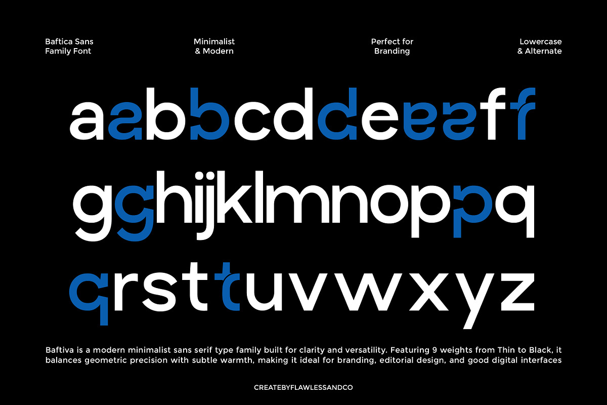 Baftiva - Sans Serif Family Font, a Sans Serif Font by Flawless And Co (Photo 8 of 10)