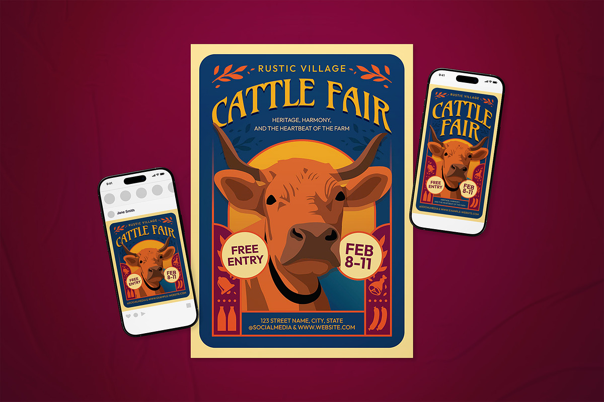 Cattle Fair Event Flyer Set, a Flyer Template by The Good Store (Photo 1 of 2)