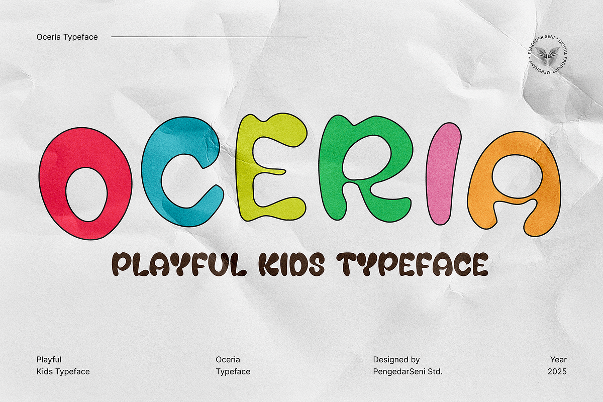 Oceria – Playful Kids Typeface, a Sans Serif Font by Pengedar Seni (Photo 8 of 8)