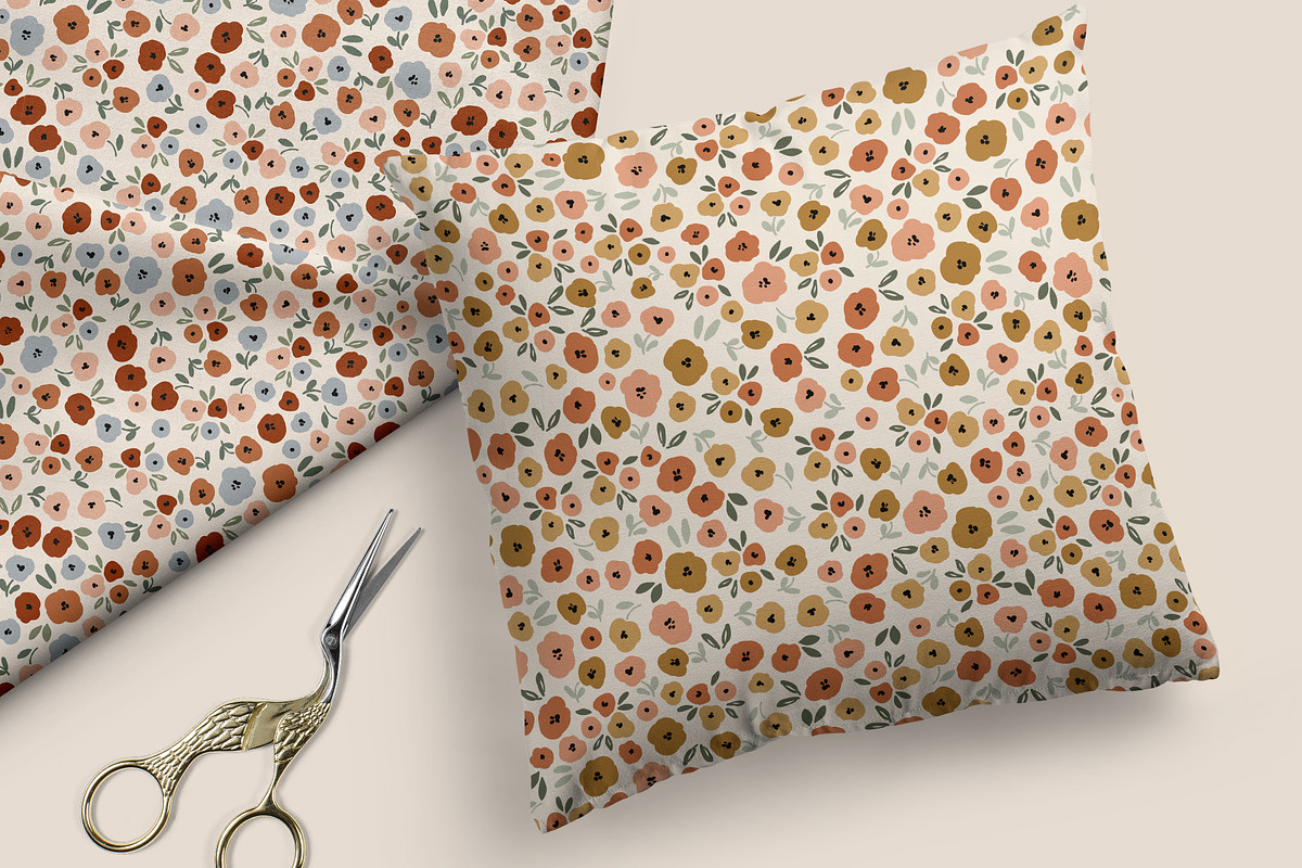 Rustic meadow seamless pattern, a Pattern Graphic by Cozy pattern shop