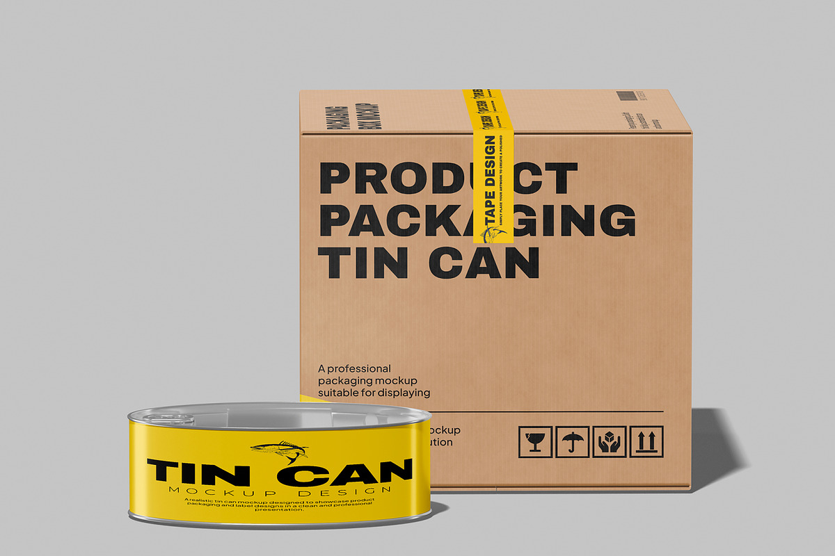 Box and Tin Can Mockup, a Packaging Mockup by Unerispace (Photo 4 of 5)