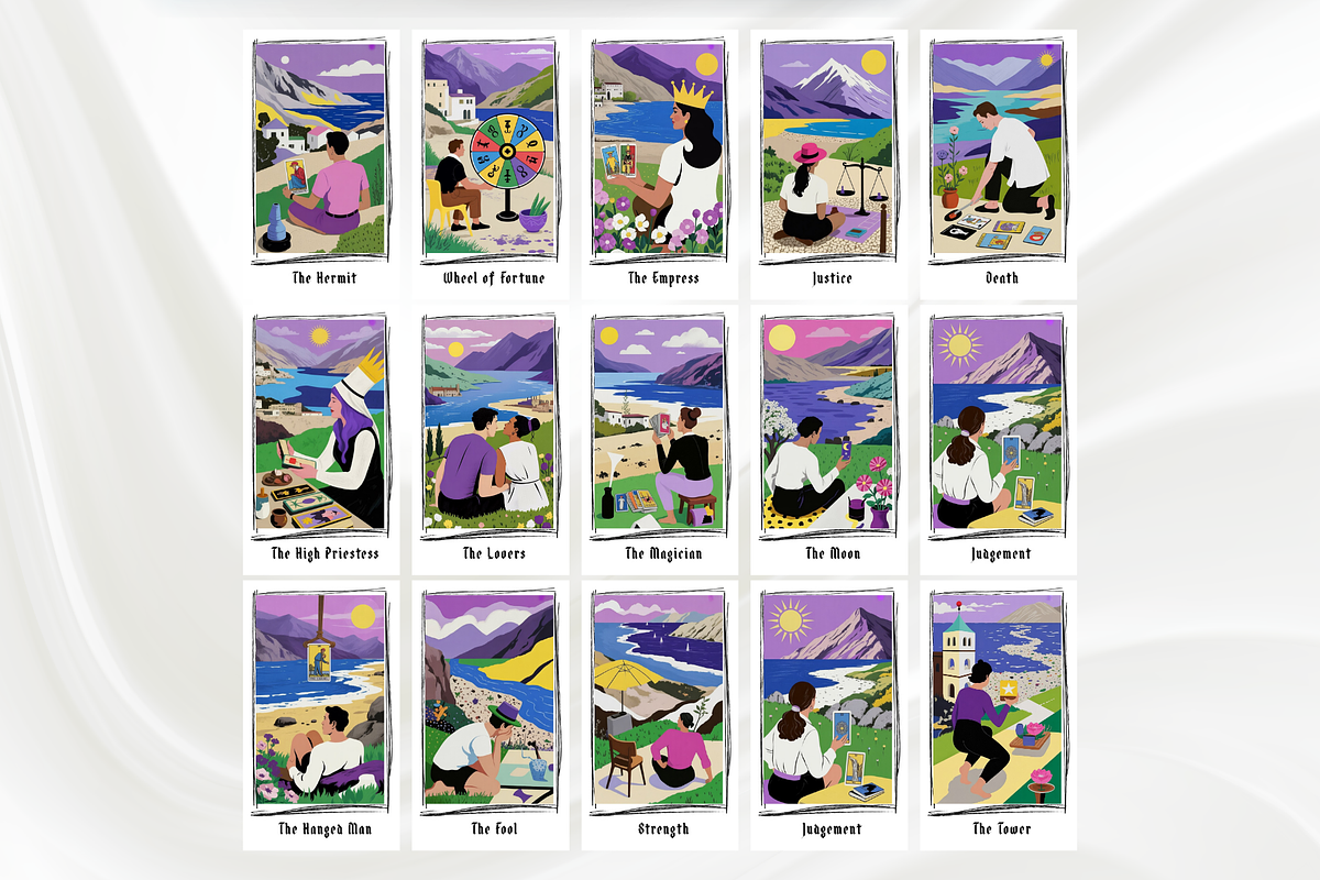 Purple Tarot Cards Deck, an Object Illustration by Mugio (Photo 2 of 6)