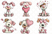 Whimsical Dog Valentines Day Clipart, an Illustration by Black Bird Studio (Thumbnail 3 of 6)