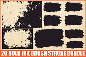 Grunge Ink Paint Vector Set, an Illustration by yasushie