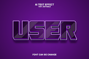 Illustration User 3D Text Effect