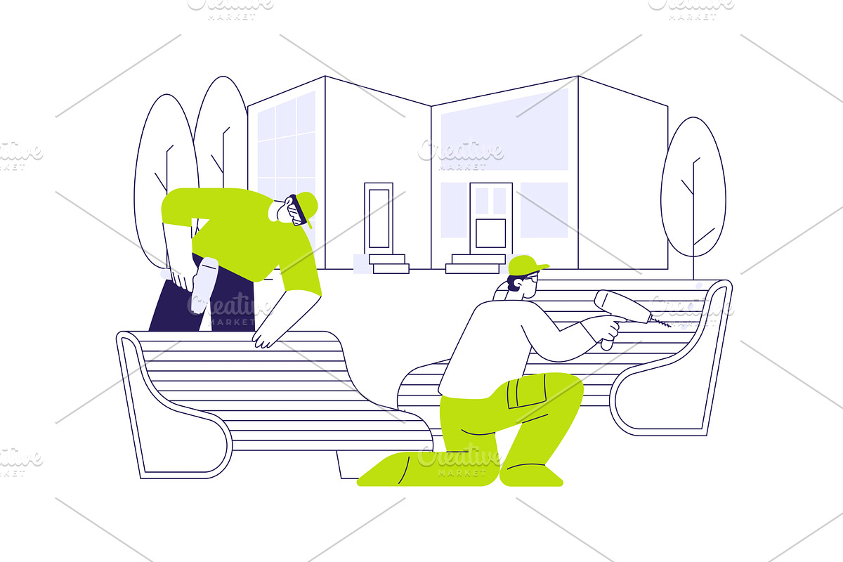 Commercial courtyard landscaping, a Finance Illustration by Visual Generation