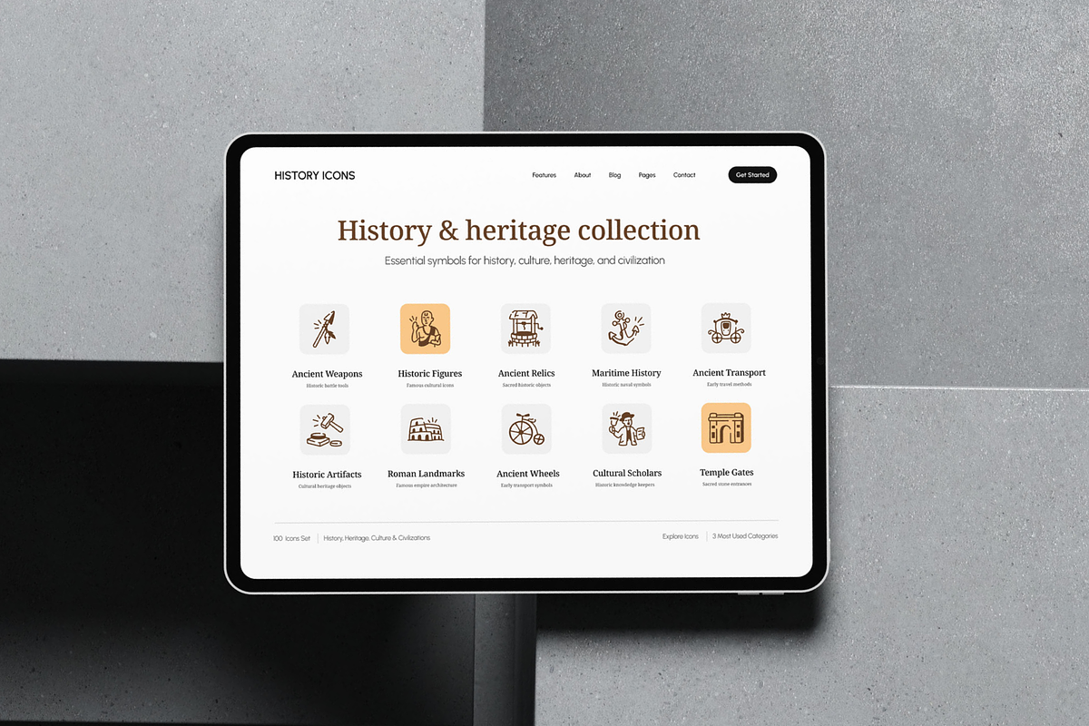 140 History Doodle Icons Bundle, an Outline Icon by Vectors Market (Photo 7 of 11)