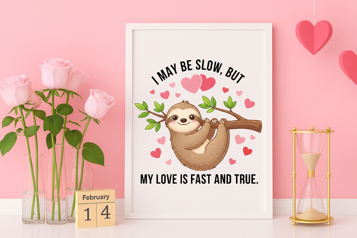 Sloth Valentine Graphic for Sloth, an Illustration by Canvas Craft (Photo 4 of 7)