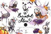 Halloween Gothic Woodland Clipart, a Seasonal Illustration by KaramfilaS (Thumbnail 1 of 8)