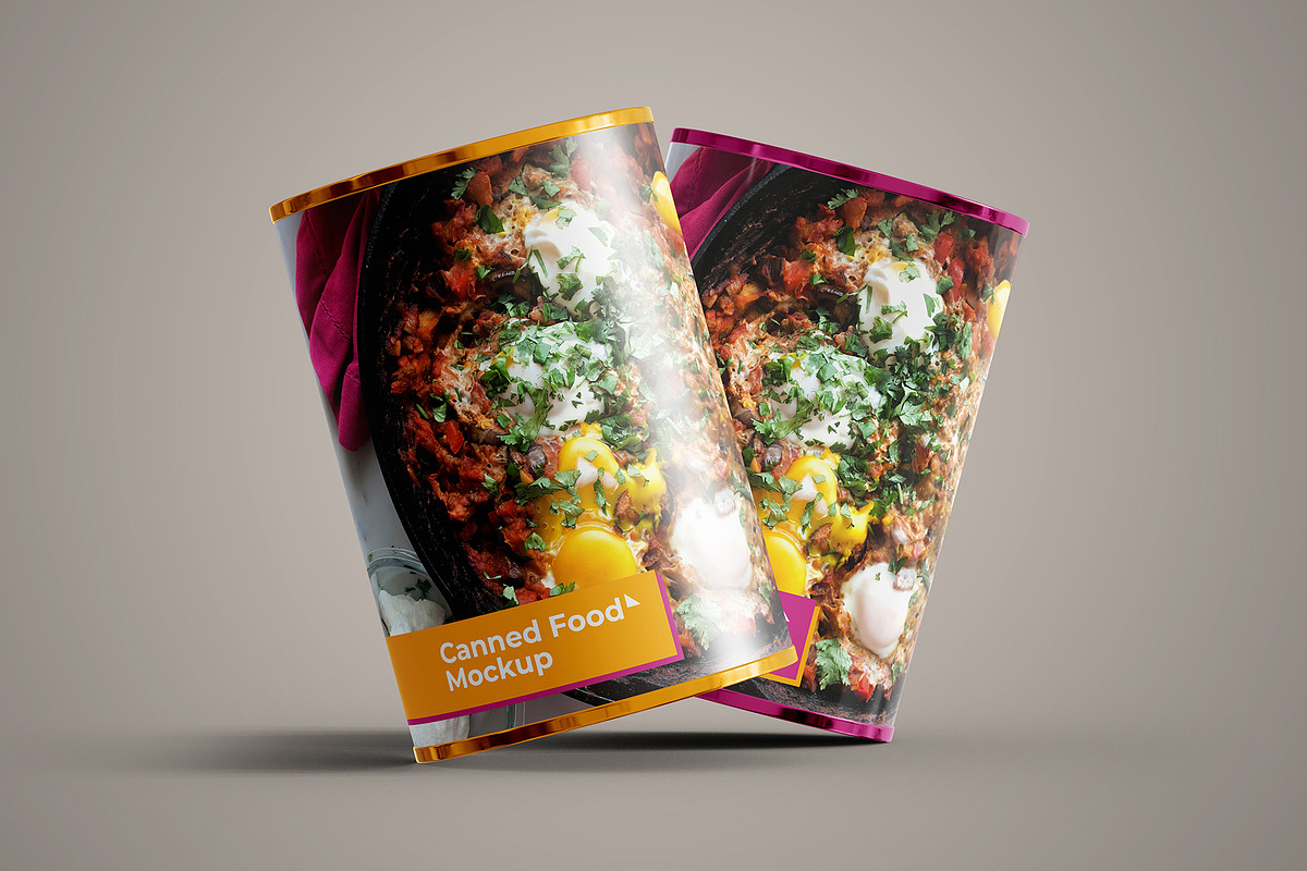Canned Food Mockup 10 PSD Files, a Cups & Container Mockup by Muhazdinata (Photo 8 of 21)