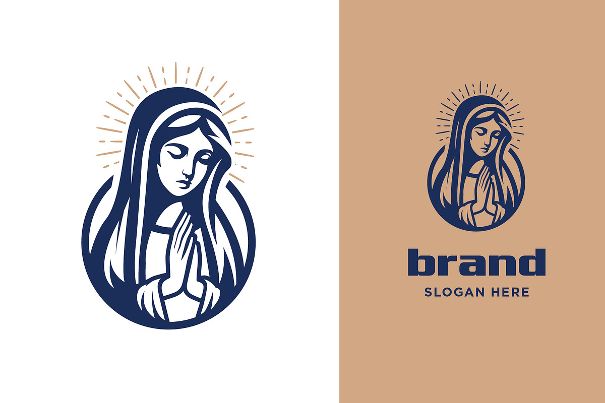 retro mary statue hipster logo, a Branding & Logo Template by funpixel