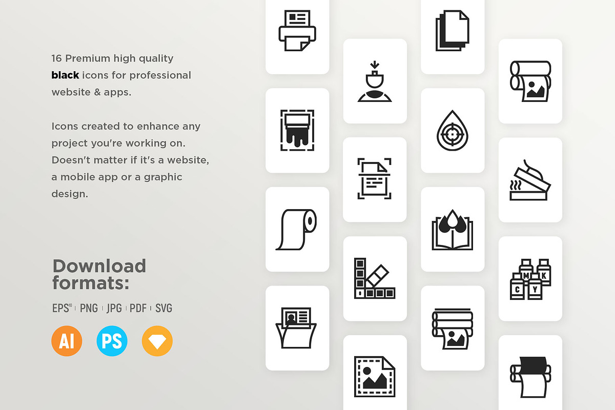 Typography | 32 Icons Set, an Outline Icon by Marina Silence (Photo 11 of 16)