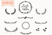 Laurel & Flowers Vintage Vector, an Illustration by Summit Avenue (Thumbnail 2 of 2)