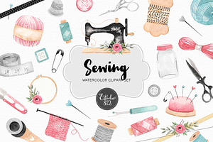 Sewing Watercolor Set