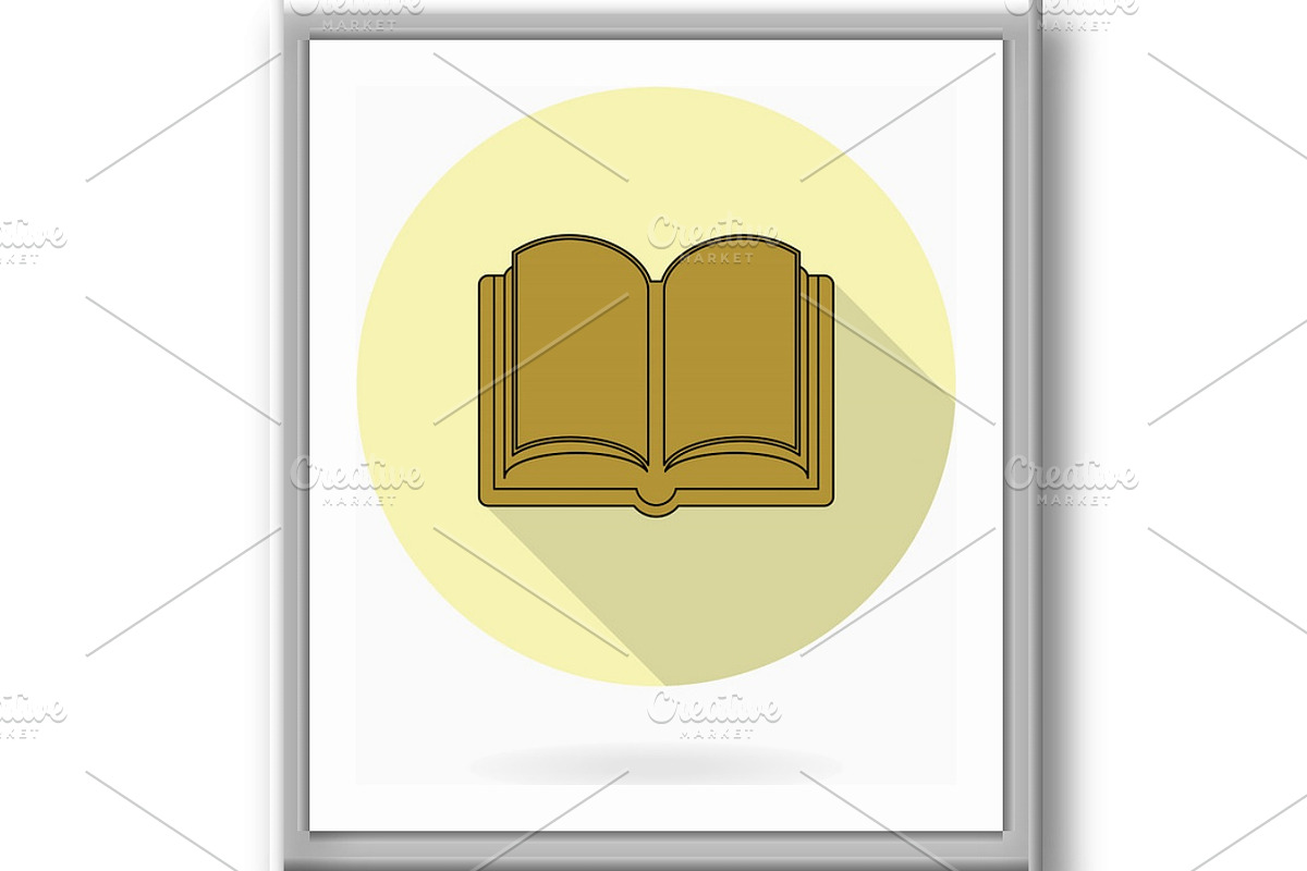 Modern Vector Flat Icon With Book in, an Outline Icon by FineArtStudio (Photo 3 of 3)