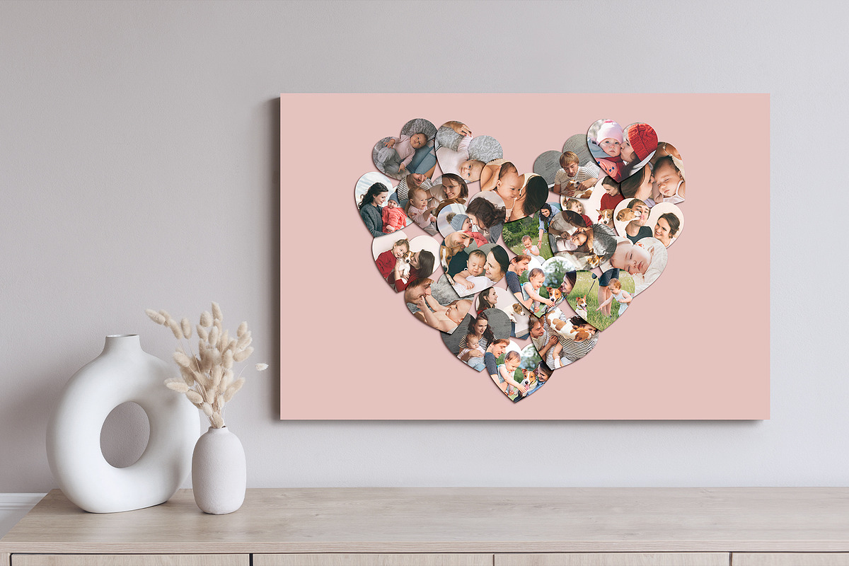 Love Heart Photo Collage Template, a Social Media Template by DesignerCandies (Photo 3 of 5)