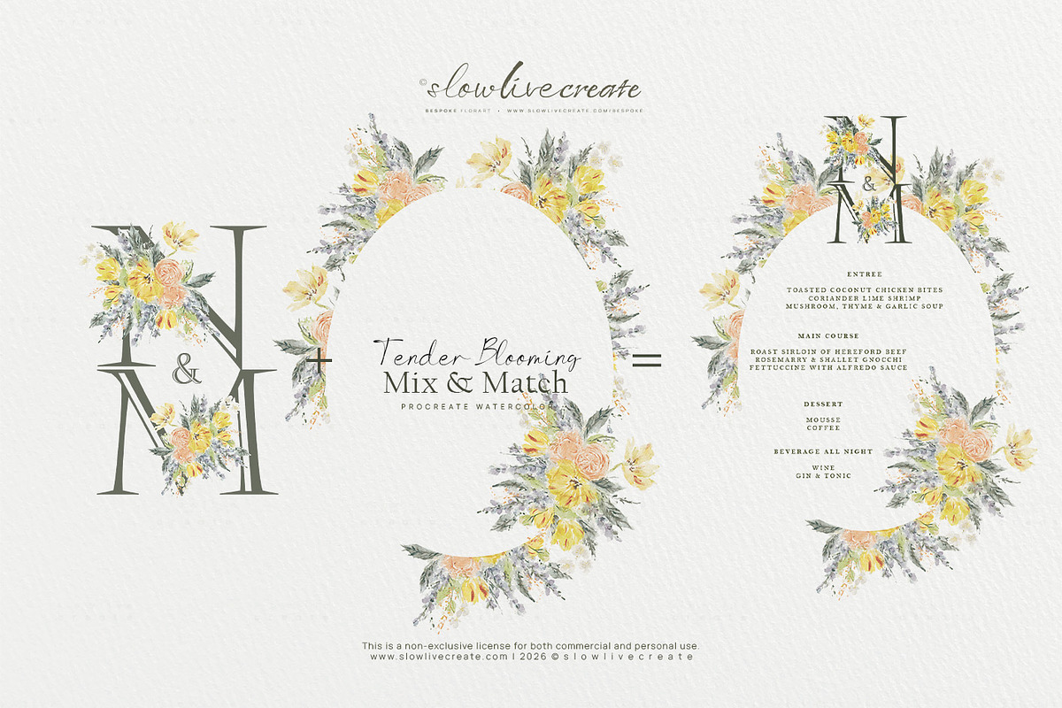 Bloom | Wedding Watercolor Florals, an Invitation Template by slowlivecreate (Photo 3 of 7)