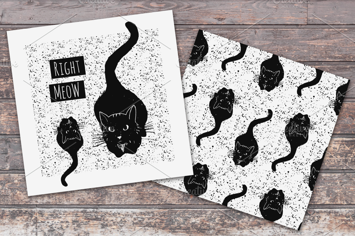 Black Cats Illustrations + patterns, an Illustration by Julia Bilenko (Photo 2 of 2)