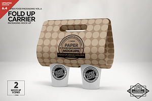 Fold Up Drink Carrier Mockup