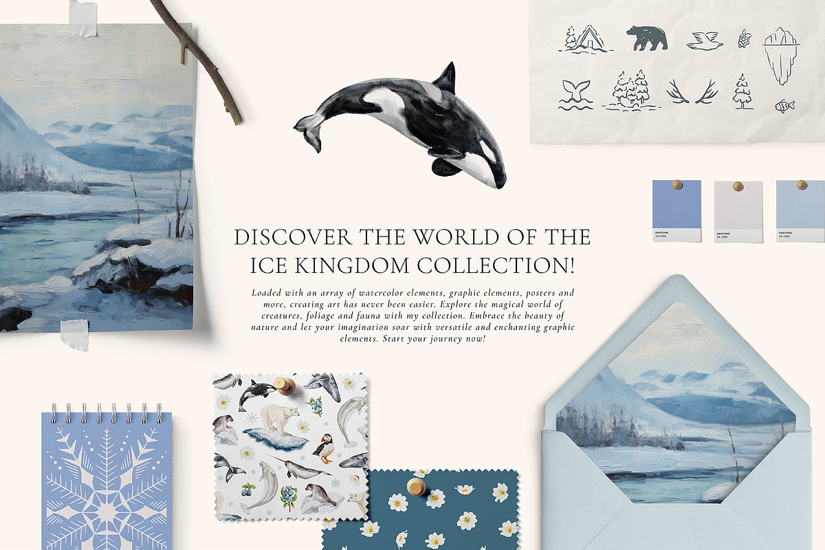 Ice Kingdom Watercolor Collection, an Object Graphic by Julia Dreams (Photo 2 of 11)