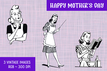 Black & White Mother's Day Clipart, a Person Illustration by Patterns for Dessert