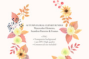 Autumn Watercolor Clipart & Patterns, a Decorative Illustration by Nadia Semyroz (Thumbnail 1 of 19)