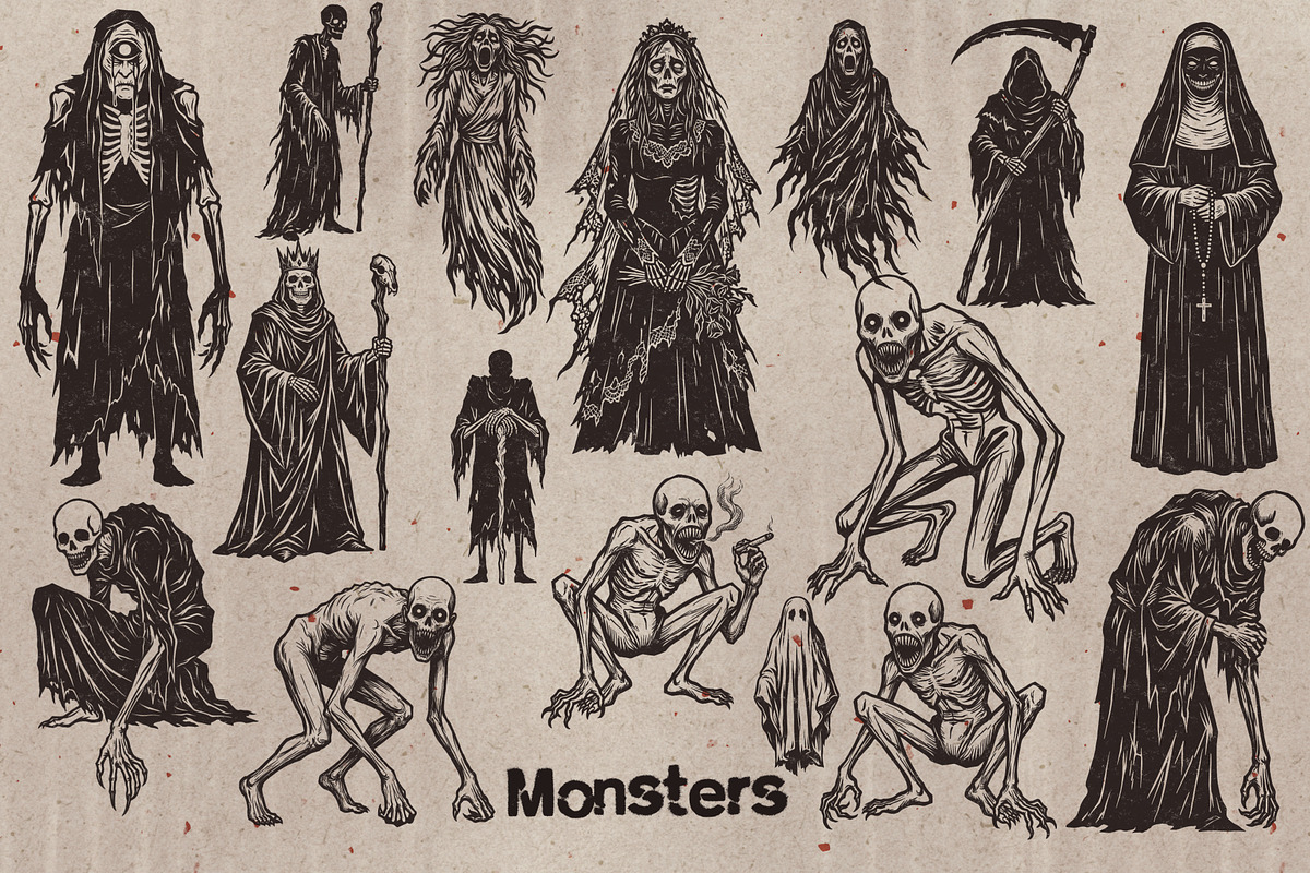 Halloween Procreate Stamps, a Brush Add-On by TheWhiteCatLab (Photo 2 of 9)