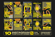 10 Healthy Food Instagram Posts & St, a Social Media Template by Parisa-Artstudio (Thumbnail 1 of 2)