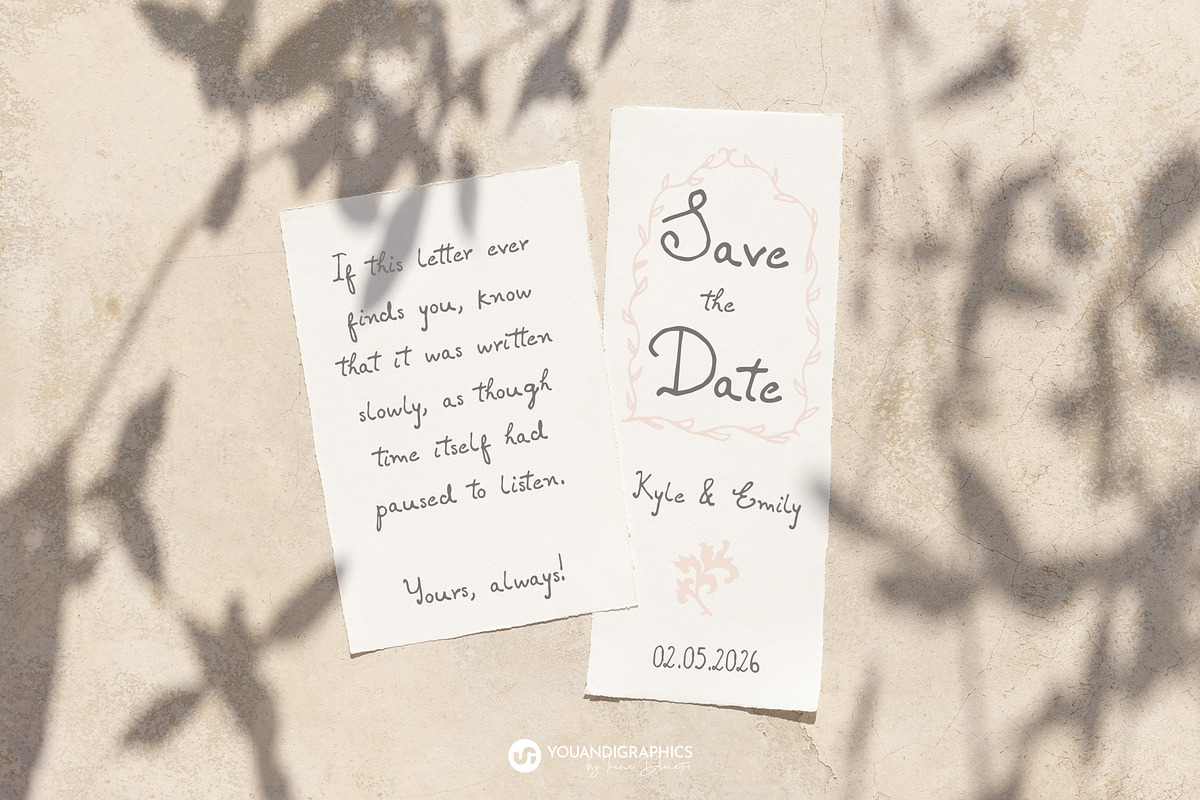Forgotten Letter | Handdrawn Font, a Handwritten Font by Youandigraphics (Photo 2 of 11)