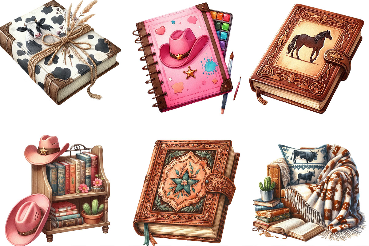 Western Cowgirl Book Clipart, an Illustration by Designking (Photo 2 of 4)