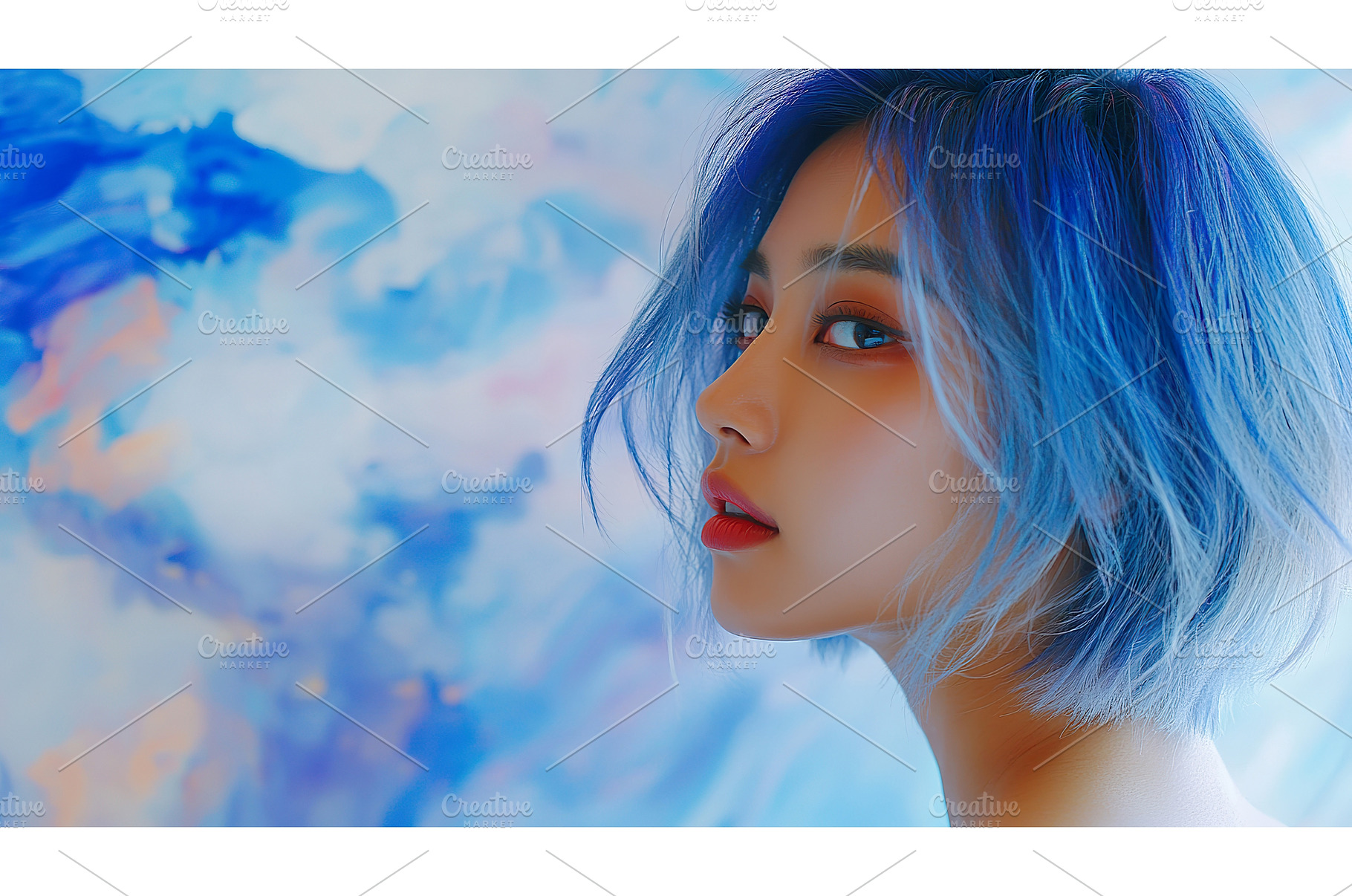 Asian young female with blue hair, a Beauty & Fashion Photo by Lermont51