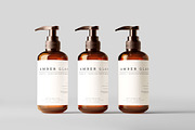Amber Glass Pump Bottle Mockups, a Cups & Container Mockup by pmvch (Thumbnail 4 of 10)