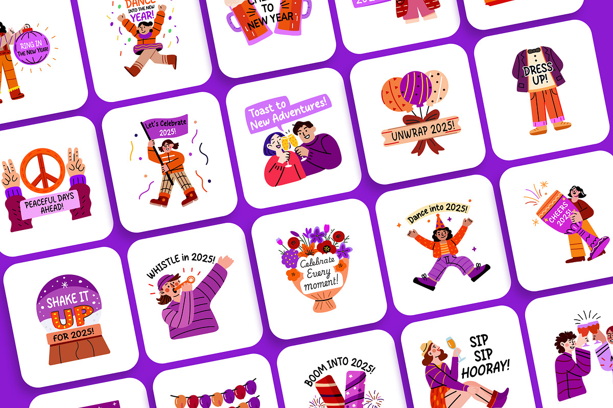 New Year Stickers Collection, an Emoji Icon by Creative Stall (Photo 5 of 9)