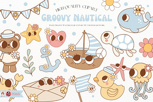 Groovy Nautical Clipart, Nautical