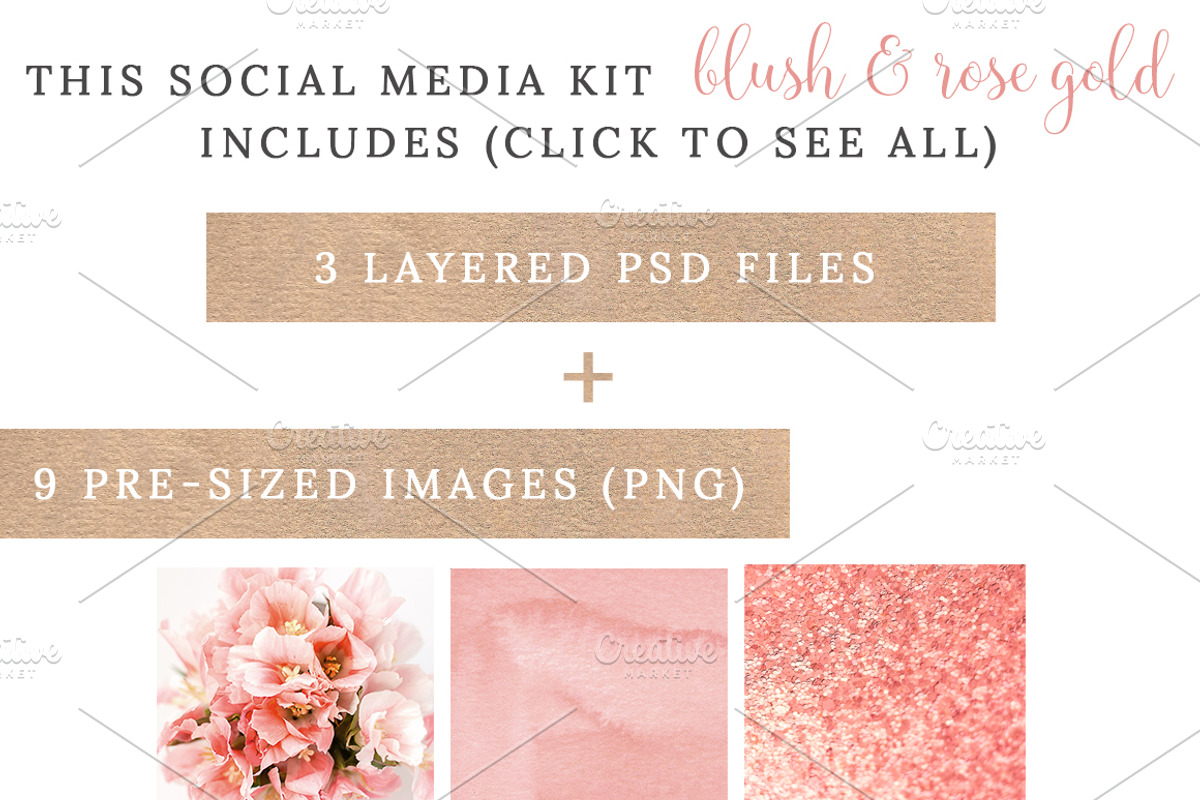 Pink Rose Gold Social Media Template, a Social Media Template by Essem Creatives (Photo 5 of 6)