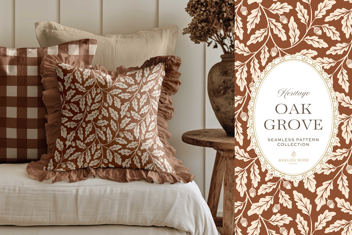 Oak & Acorn Autumn Patterns - Orange, a Pattern Graphic by Eclectic Anthology (Photo 6 of 13)