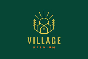 home village rural tree forest  logo, a Branding & Logo Template by devastd