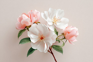 Peach and white blossom bouquet, a Nature Photo by AlyaAnd