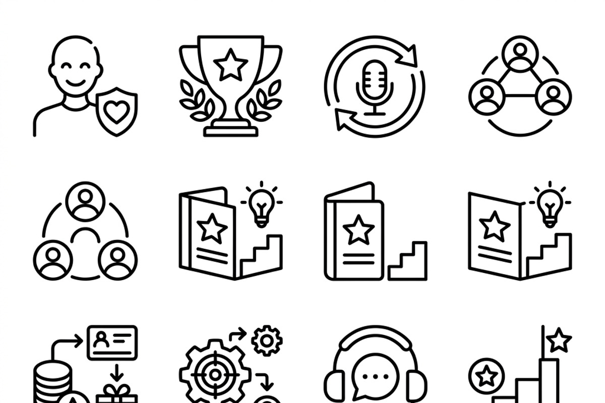 430 Subscription Business Icon Set, an Outline Icon by adenpinkstore (Photo 12 of 12)