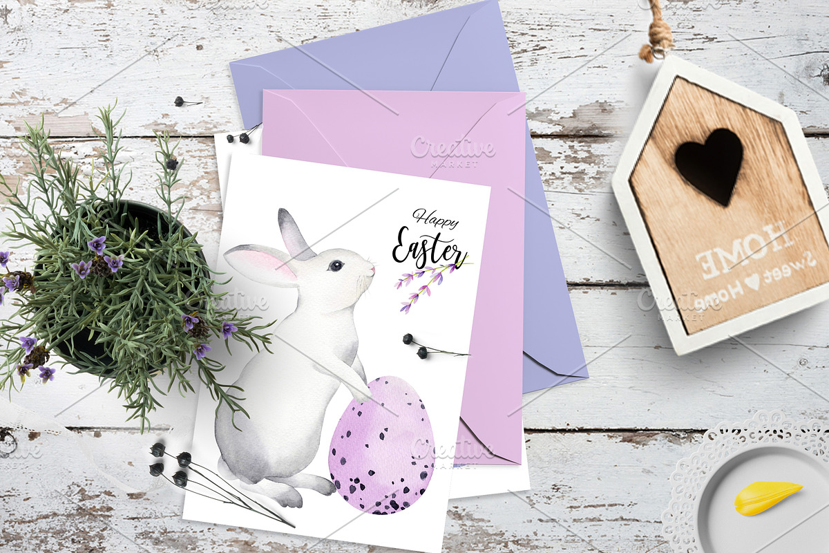 Watercolor rabbit easter, an Animal Illustration by Colibri Watercolor (Photo 4 of 5)