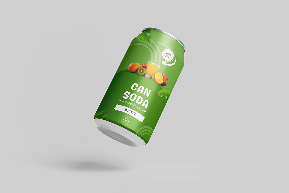 Soda Can Mockup, a Cups & Container Mockup by Indah (Photo 4 of 7)