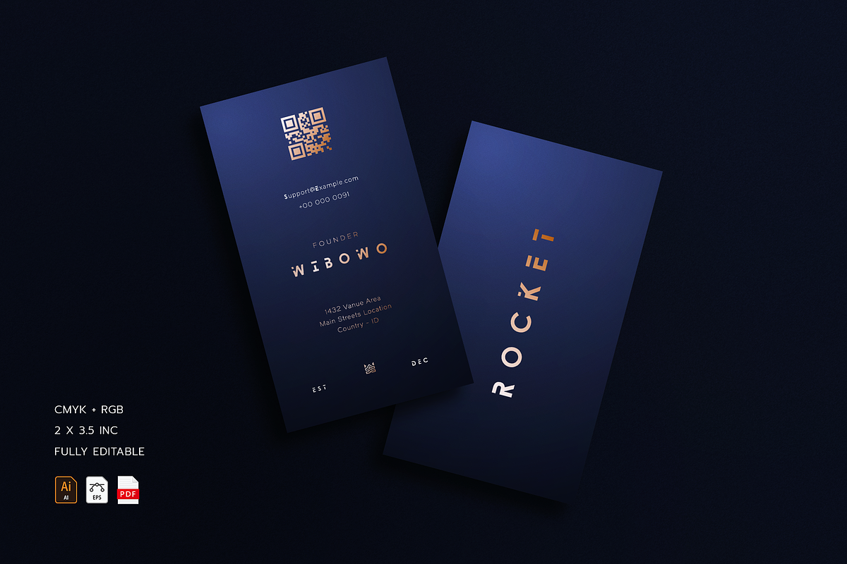5 in 1 Vertical Luxury Business Card, a Business Card Template by Ctrl space studio (Photo 3 of 6)